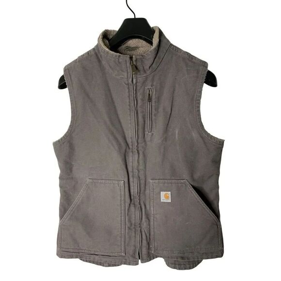 Carhartt Jackets & Blazers - Carhartt sherpa vest mauve gray women's size medium